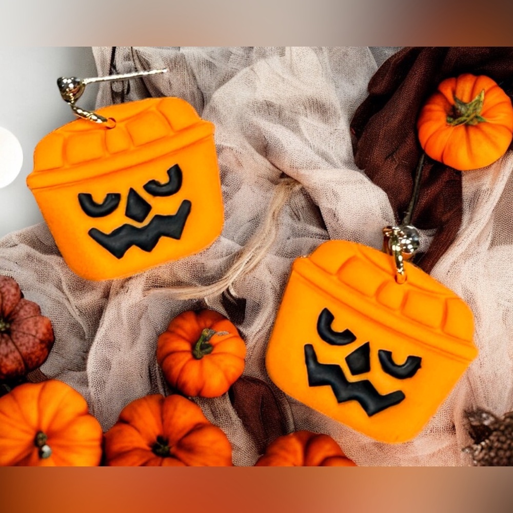 McDonald’s Happy Meal Pumpkin Bucket Polymer Clay Dangle Earrings